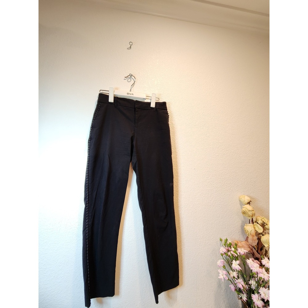 Lord & Taylor Kelly Ankle Pants Black Trim US 2 Viscose Blend Slim Fit